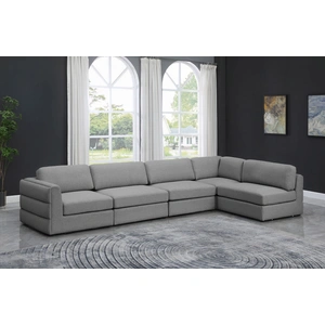 Meridian Furniture Beckham 152-inch 5-Piece Linen Fabric Modular Corner Sectional Sofa
