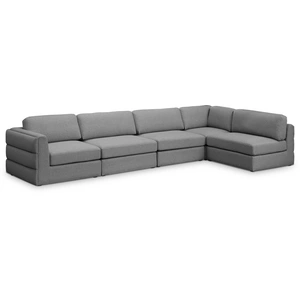 Meridian Furniture Beckham 152-inch 5-Piece Linen Fabric Modular Corner Sectional Sofa