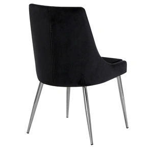 Meridian Furniture Karina Velvet Dining Chair with Polished Metal Frame (Set of 2)