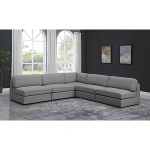 Meridian Furniture Beckham 114-inch 5-Piece Linen Fabric Modular Corner Armless Sectional Sofa