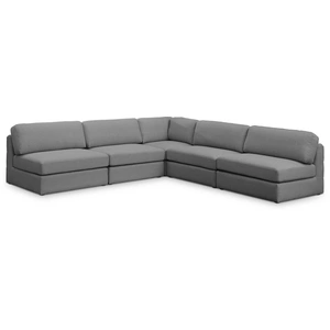Meridian Furniture Beckham 114-inch 5-Piece Linen Fabric Modular Corner Armless Sectional Sofa