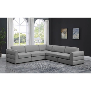 Meridian Furniture Beckham 114-inch 5-Piece Linen Fabric Modular Corner Sectional Sofa