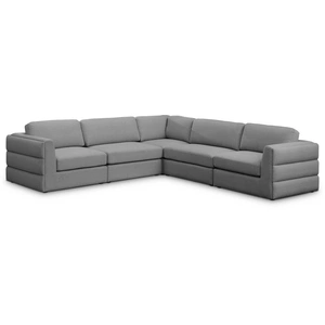 Meridian Furniture Beckham 114-inch 5-Piece Linen Fabric Modular Corner Sectional Sofa