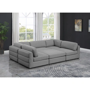 Meridian Furniture Beckham 114-inch 6-Piece Linen Fabric Modular Sectional Sofa