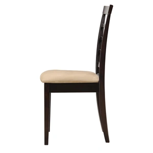Coaster Kelso Fabric/Wood Lattice Back Dining Chair, Cappuccino/Beige (Set of 2)