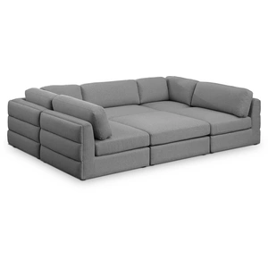Meridian Furniture Beckham 114-inch 6-Piece Linen Fabric Modular Sectional Sofa