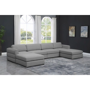 Meridian Furniture Beckham 152-inch 6-Piece Linen Fabric Modular U-Shape Sectional Sofa