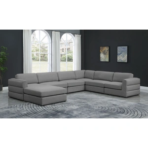 Meridian Furniture Beckham 152-inch 7-Piece Linen Fabric Modular Sectional Sofa