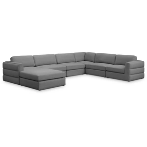 Meridian Furniture Beckham 152-inch 7-Piece Linen Fabric Modular Sectional Sofa