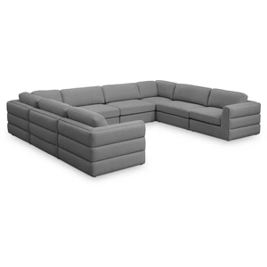 Meridian Furniture Beckham 152-inch 8-Piece Linen Fabric Modular Sectional Sofa