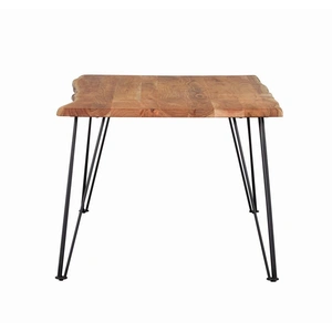 Coaster Sherman Solid Acacia Wood Rectangular Dining Table with Hairpin Metal Legs, Natural Acacia/Matte Black