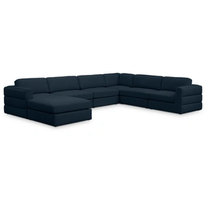 Meridian Furniture Beckham 152-inch 7-Piece Linen Fabric Modular Sectional Sofa