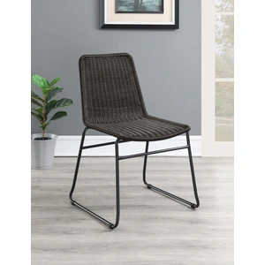 Coaster Dacy Rattan Dining Chair, Brown/Sandy Black (Set of 2)