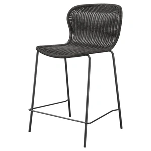 Coaster McKinley Faux Rattan Counter Stool with Metal Base, Brown/Sandy Black (Set of 2)