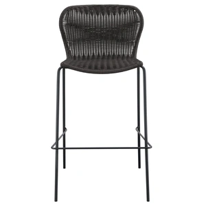 Coaster McKinley Faux Rattan Bar Stool with Metal Base, Brown/Sandy Black (Set of 2)