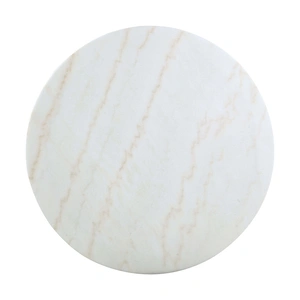 Coaster Kella Marble Round Dining Table, White Marble/Brass