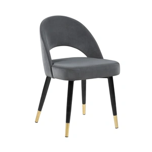 Coaster Lindsey Arched Back Velvet Side Chair in Grey (Set of 2)