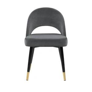 Coaster Lindsey Arched Back Velvet Side Chair in Grey (Set of 2)