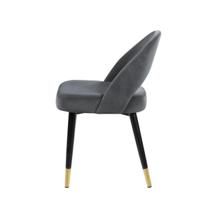 Coaster Lindsey Arched Back Velvet Side Chair in Grey (Set of 2)