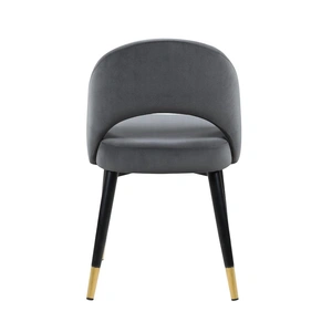 Coaster Lindsey Arched Back Velvet Side Chair in Grey (Set of 2)