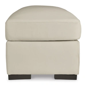 Ashley Furniture Treasure Trove 34-inch Rectangular Leather Ottoman - Almond Brown with Nailhead Trim, Almond