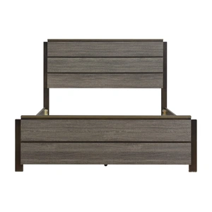 Homelegance Vestavia Wood Veneer Platform Bed, Antique Gray/Dark Brown