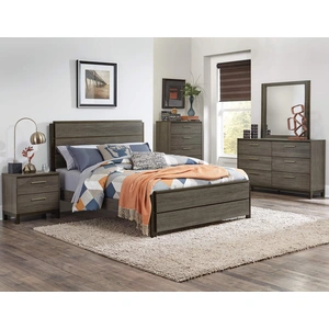 Homelegance Vestavia Wood/Wood Veneer Platform Bedroom Set, Antique Gray/Dark Brown