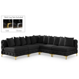 Meridian Furniture Tremblay 99-inch 5-Piece Velvet Modular Sectional