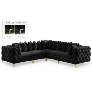 Meridian Furniture Tremblay 108-inch 5-Piece Velvet Modular Corner Sectional