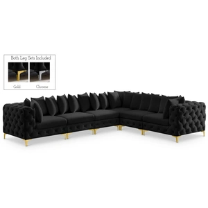 Meridian Furniture Tremblay 138-inch 6-Piece Velvet Modular Sectional