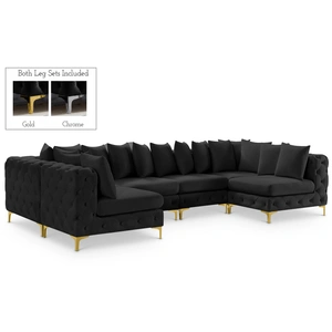 Meridian Furniture Tremblay 138-inch 6-Piece Velvet Modular U-Shape Sectional