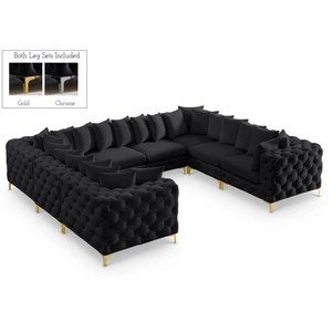 Meridian Furniture Tremblay 138-inch 8-Piece Velvet Modular Sectional