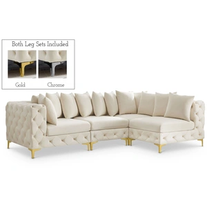 Meridian Furniture Tremblay 108-inch 4-Piece Velvet Modular Sectional