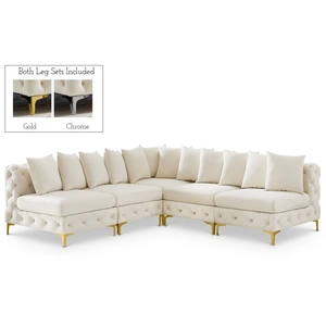 Meridian Furniture Tremblay 99-inch 5-Piece Velvet Modular Sectional