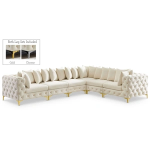 Meridian Furniture Tremblay 138-inch 6-Piece Velvet Modular Sectional