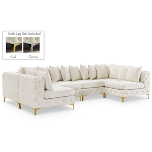 Meridian Furniture Tremblay 138-inch 6-Piece Velvet Modular U-Shape Sectional