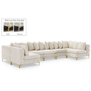 Meridian Furniture Tremblay 168-inch 7-Piece Velvet Modular Sectional