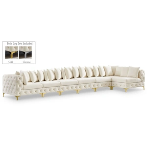 Meridian Furniture Tremblay 198-inch 7-Piece Velvet Modular Sectional