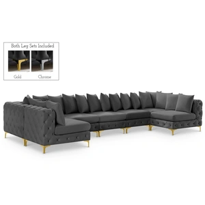 Meridian Furniture Tremblay 168-inch 7-Piece Velvet Modular Sectional