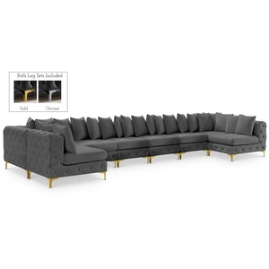 Meridian Furniture Tremblay 228-inch 9-Piece Velvet Modular Sectional