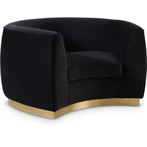 Meridian Furniture Julian Velvet Chair with Stainless Steel Base