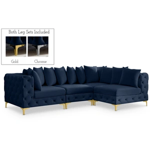 Meridian Furniture Tremblay 108-inch 4-Piece Velvet Modular Sectional