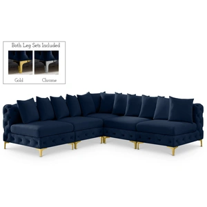 Meridian Furniture Tremblay 99-inch 5-Piece Velvet Modular Sectional