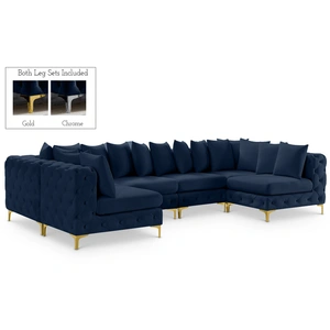 Meridian Furniture Tremblay 138-inch 6-Piece Velvet Modular U-Shape Sectional