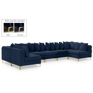 Meridian Furniture Tremblay 168-inch 7-Piece Velvet Modular Sectional