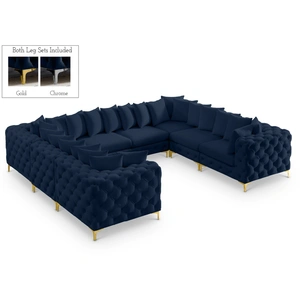 Meridian Furniture Tremblay 138-inch 8-Piece Velvet Modular Sectional