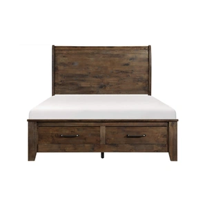 Homelegance Jerrick Wood Sleigh Storage Bedroom Set, Burnished Brown