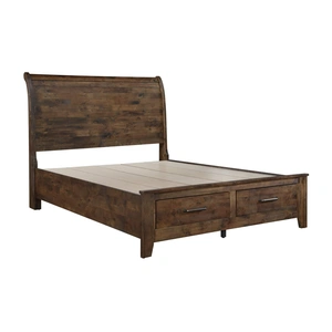 Homelegance Jerrick Wood Sleigh Storage Bed, Burnished Brown