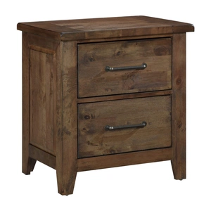 Homelegance Jerrick Wood Nightstand, Burnished Brown