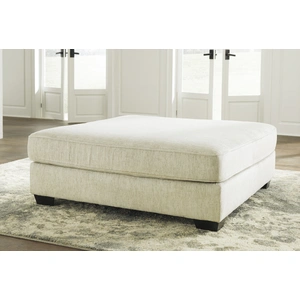 Ashley Furniture Rawcliffe 40-inch Square Oversized Accent Ottoman - Parchment Cream, Parchment